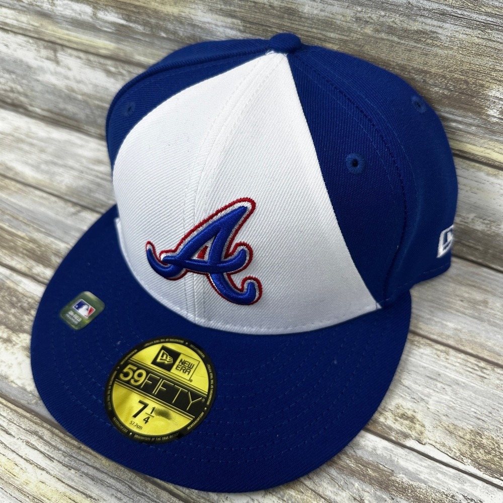 Atlanta Braves City Connect New Era 59FIFTY Mens Hat 7 1/4 Blue White Fitted NEW